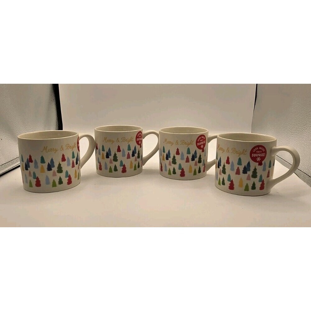 Target Wondershop Winter Christmas Tree Mug Cocoa Coffee 15 oz 2024 Set Of 4